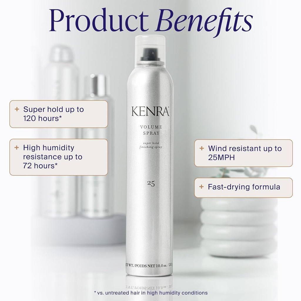 Professional Volume Spray 25 | Super Hold Finishing & Styling Hairspray | Flake-free & Fast-drying | Wind & Humidity Resistance | All Hair Types